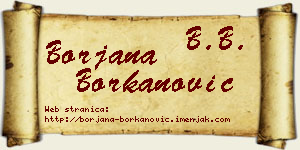 Borjana Borkanović vizit kartica